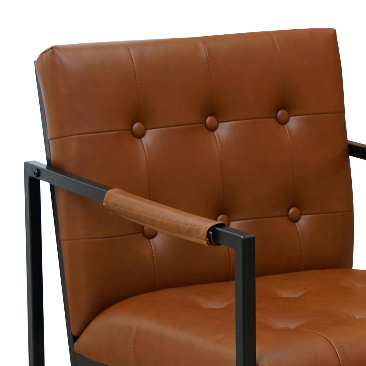 LOUNGESESSEL JONES Kunstleder Braun - Schwarz/Braun, Textil/Metall (53/73/69cm) - SVITA