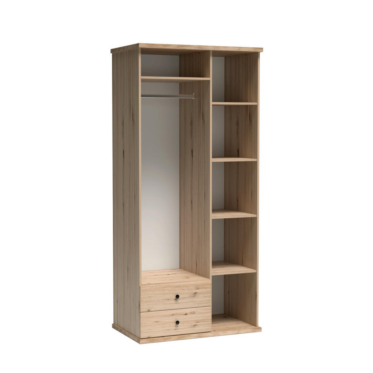 KLEIDERSCHRANK Cali C-25 Artisan 100 cm - Eiche Artisan, Holzwerkstoff (100/213/60cm)