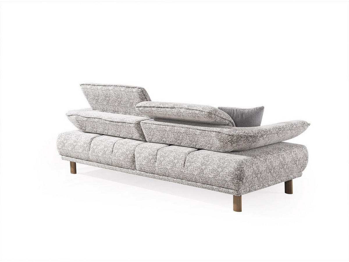 SOFA Tokyo 3-Sitzer Webstoff Grau - Grau, Holz/Textil (240/100/100cm) - Villa Möbel