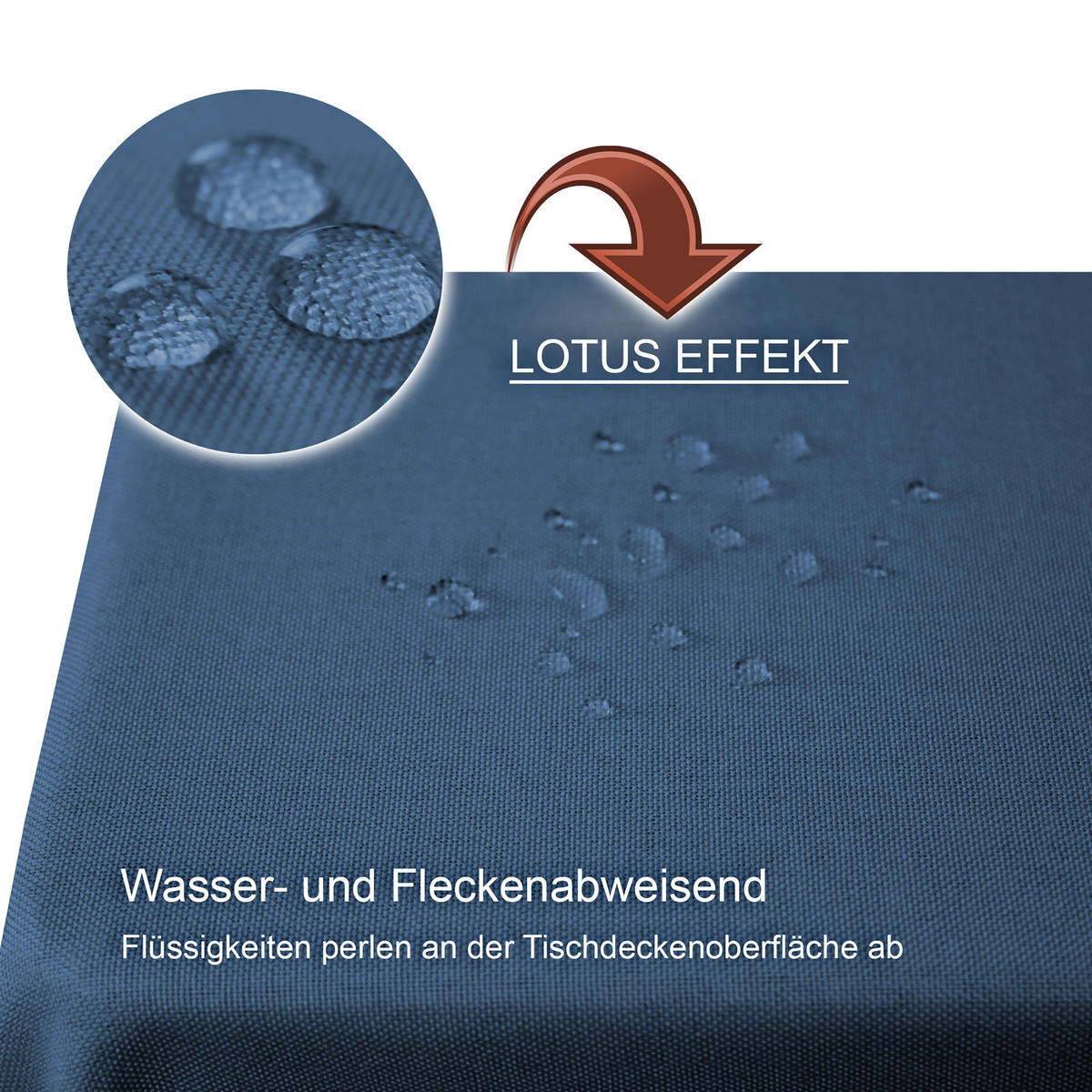 TISCHDECKE Leinenoptik 110/220 cm eckig Blau - Blau, Textil (130/220cm) - TiborTex
