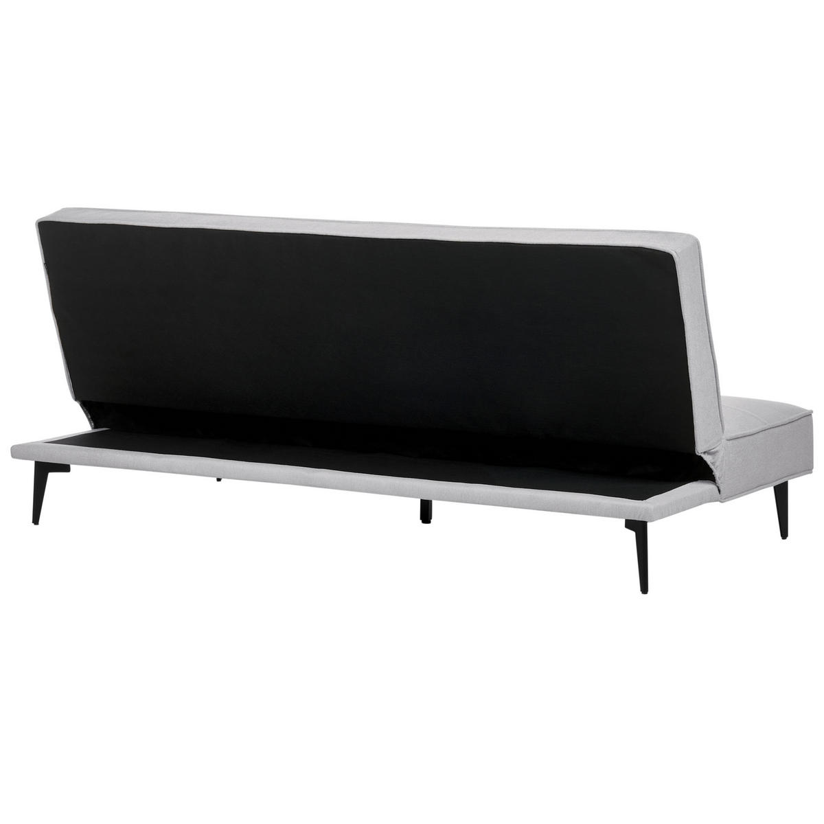 3-SITZER-SCHLAFSOFA hellgrau/schwarz Essvik - Hellgrau/Schwarz, Textil (191/83/90cm) - Beliani