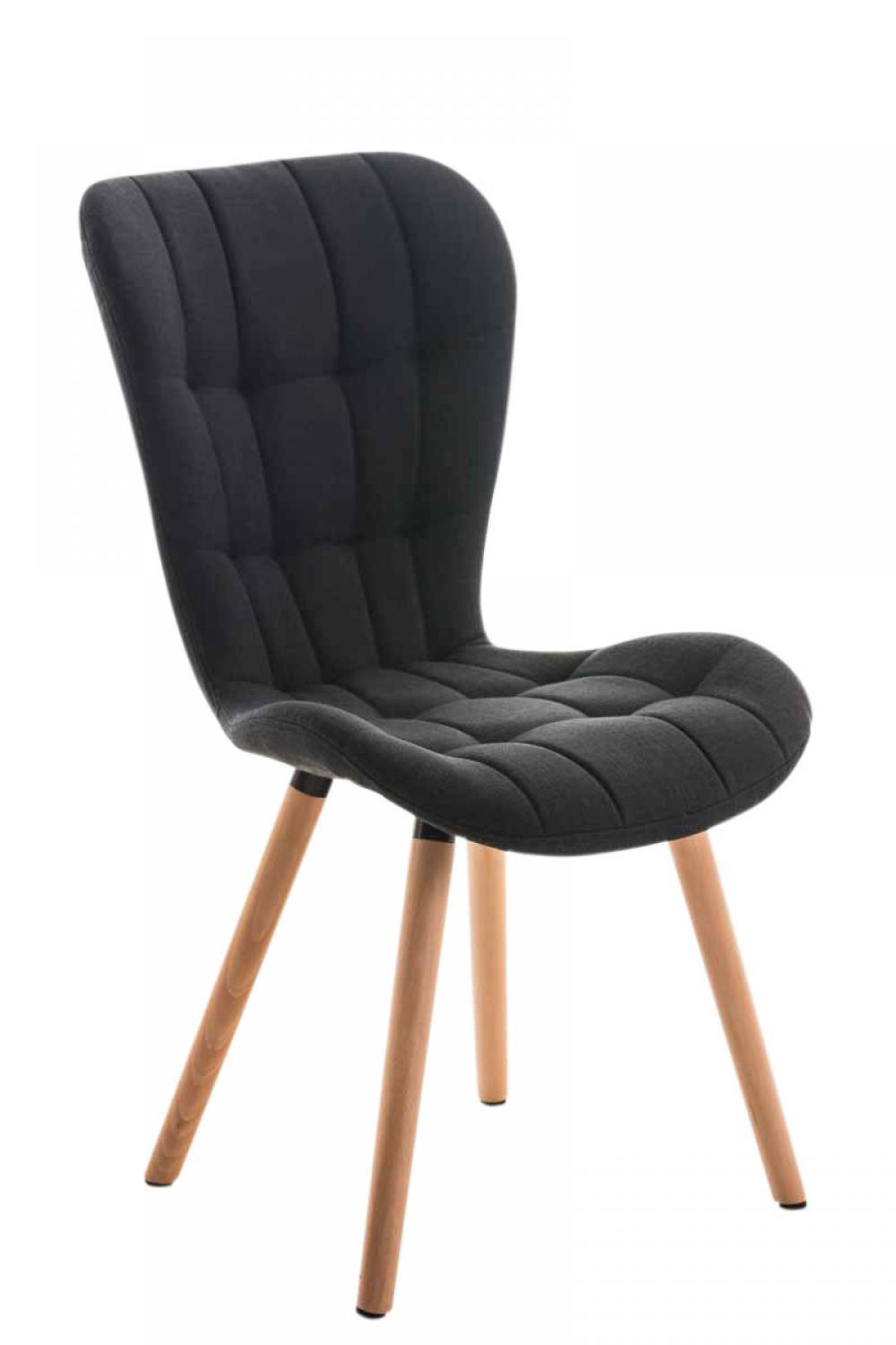 STUHL Stoff schwarz - Eukalyptusholzfarben/Schwarz, Holz/Textil (50/88/63cm) - CLP