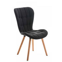 STUHL Stoff schwarz - Eukalyptusholzfarben/Schwarz, Holz/Textil (50/88/63cm) - CLP