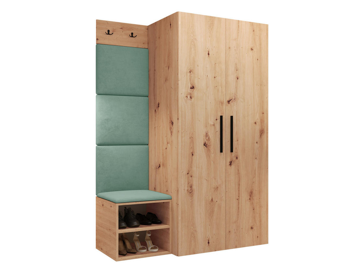 GARDEROBEN-SET Medi IV - Schwarz/Eiche Artisan, Holzwerkstoff/Kunststoff (80/191/50cm) - MIRJAN24