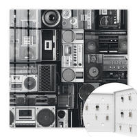 SCHLÜSSELBOX Weiß 30x30 cm – Türöffnung nach rechts - Musikalische Nostalgie - Multicolor, Metall (30/30/5cm) - TULUP