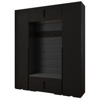 GARDEROBEN-SET 236,7/200/47 - Schwarz, Holz/Kunststoff (200/236.7/47cm) - Abiks Möbel