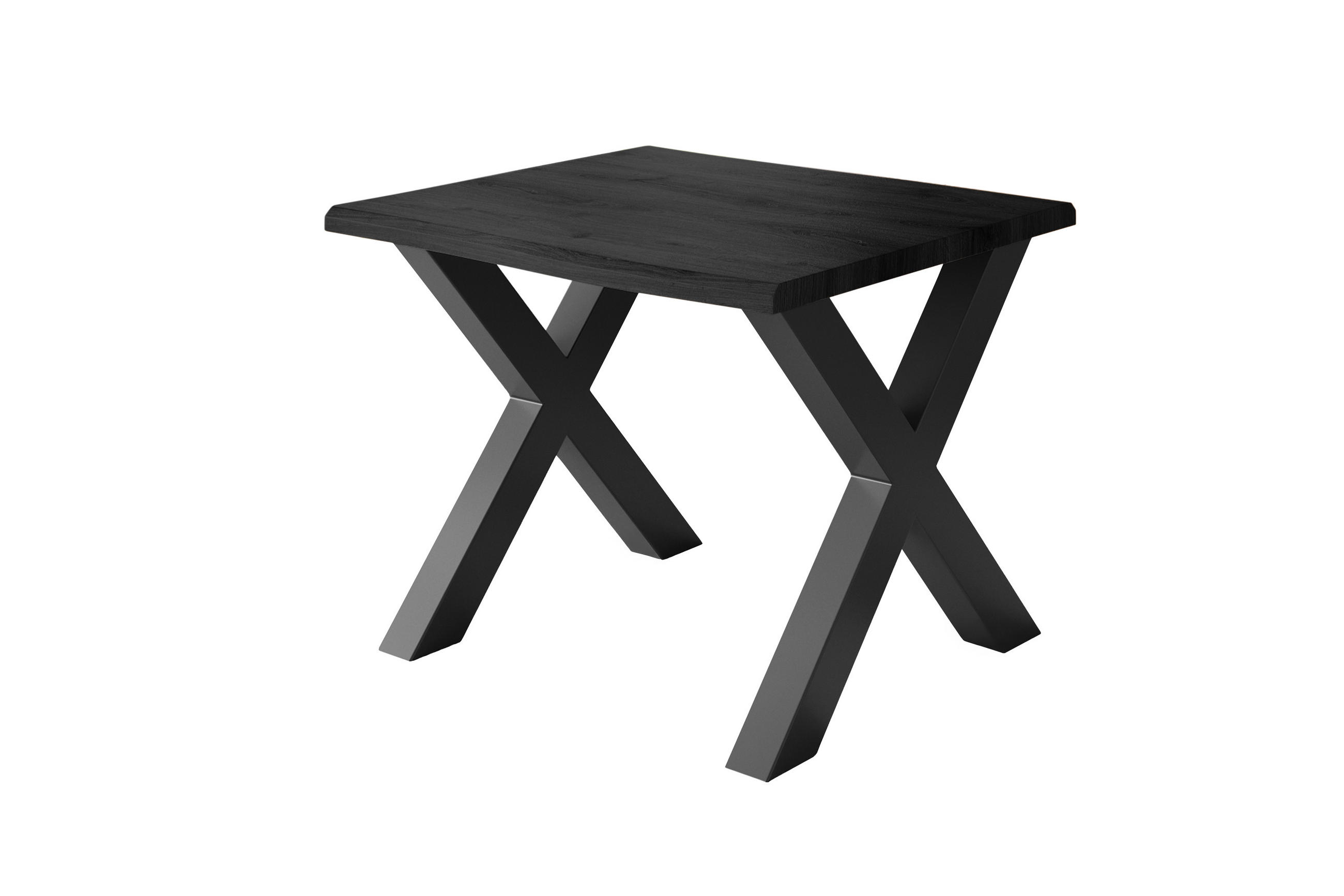 ESSTISCH JULIUS X - Dunkelgrau/Schwarz, Holz (80/80/77cm) - SAM