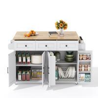 KÜCHENINSEL 140/43/90,5 cm Weiß/Natur aus MDF klappbar - Weiß, Holzwerkstoff (140/93/70cm) - OKWISH