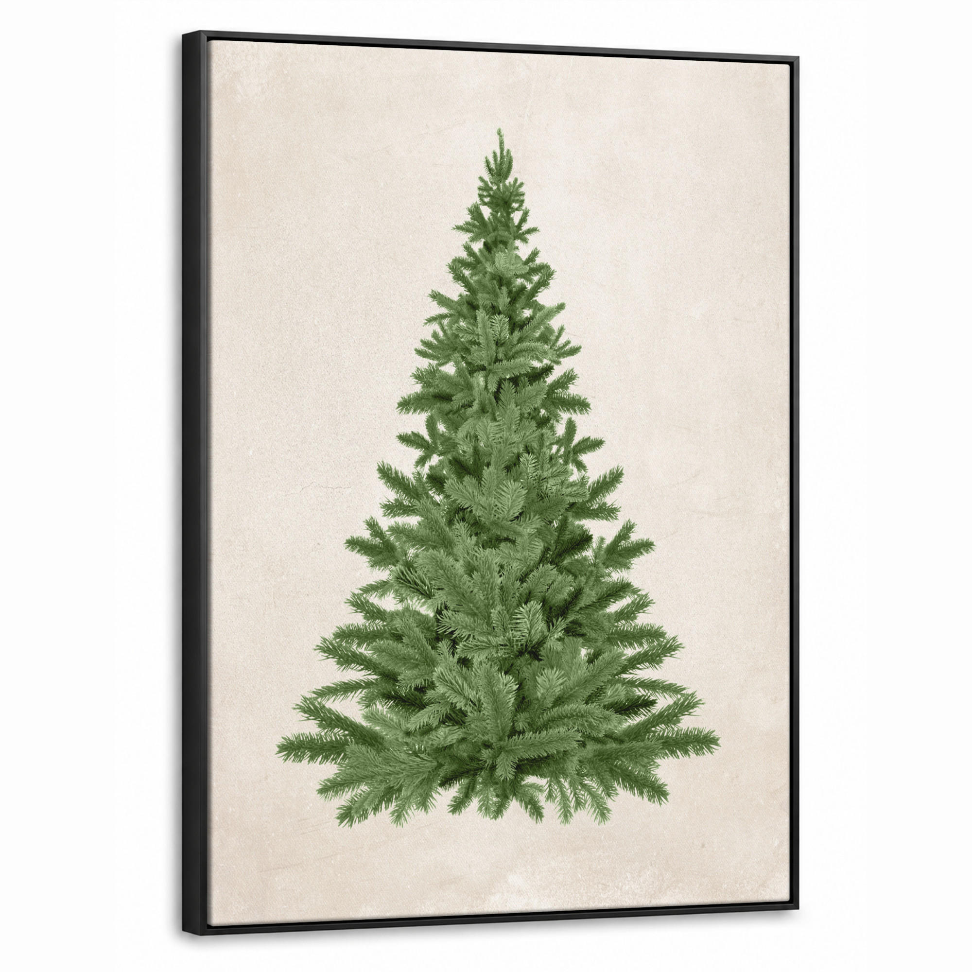 LEINWAND Bilder mit Rahmen - Weihnachtsbaum - Grün - Weihnachten - Feiertage - 50x70 - Olivgrün, Textil (50/70cm) - MuchoWow