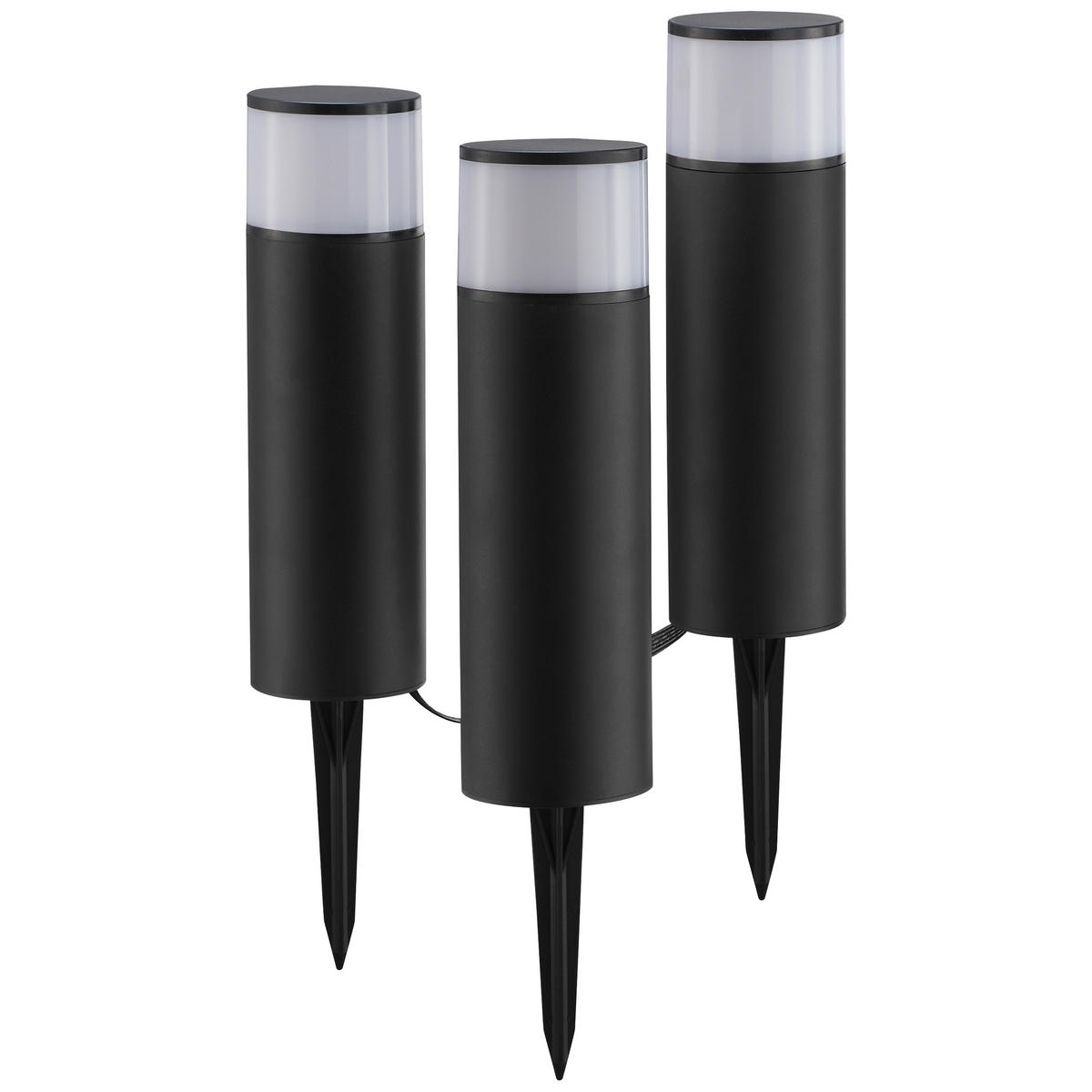 LED AUßENLEUCHTE Dody Schwarz/Weiß 7,6/7,6/38,8 cm - Multicolor, Kunststoff (7.6/7.6/38.8cm) - Brilliant