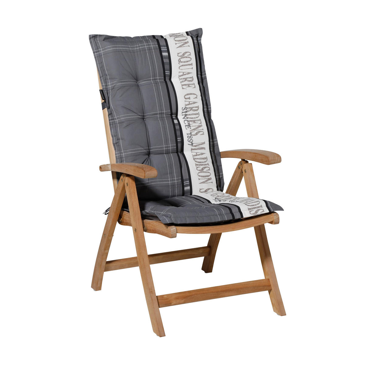 GARTENSTUHLKISSEN Madison 105/50 cm 4er-Set - Grau, Textil (50/6/105cm) - Madison