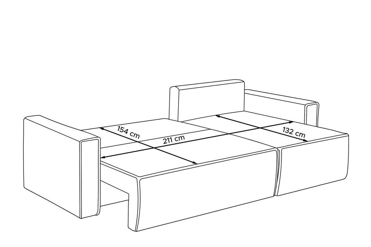 ECKSOFA-LINKS/RECHTS NAPI Schlaffunktion mit Cordbezug, Blau - Blau/Schwarz, Textil (246/148cm) - KONSIMO®