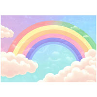 FOTOTAPETE Kinderzimmer Mädchen Regenbogen Kindertapete 200x140 - Multicolor, Papier (200/140cm) - Wallarena