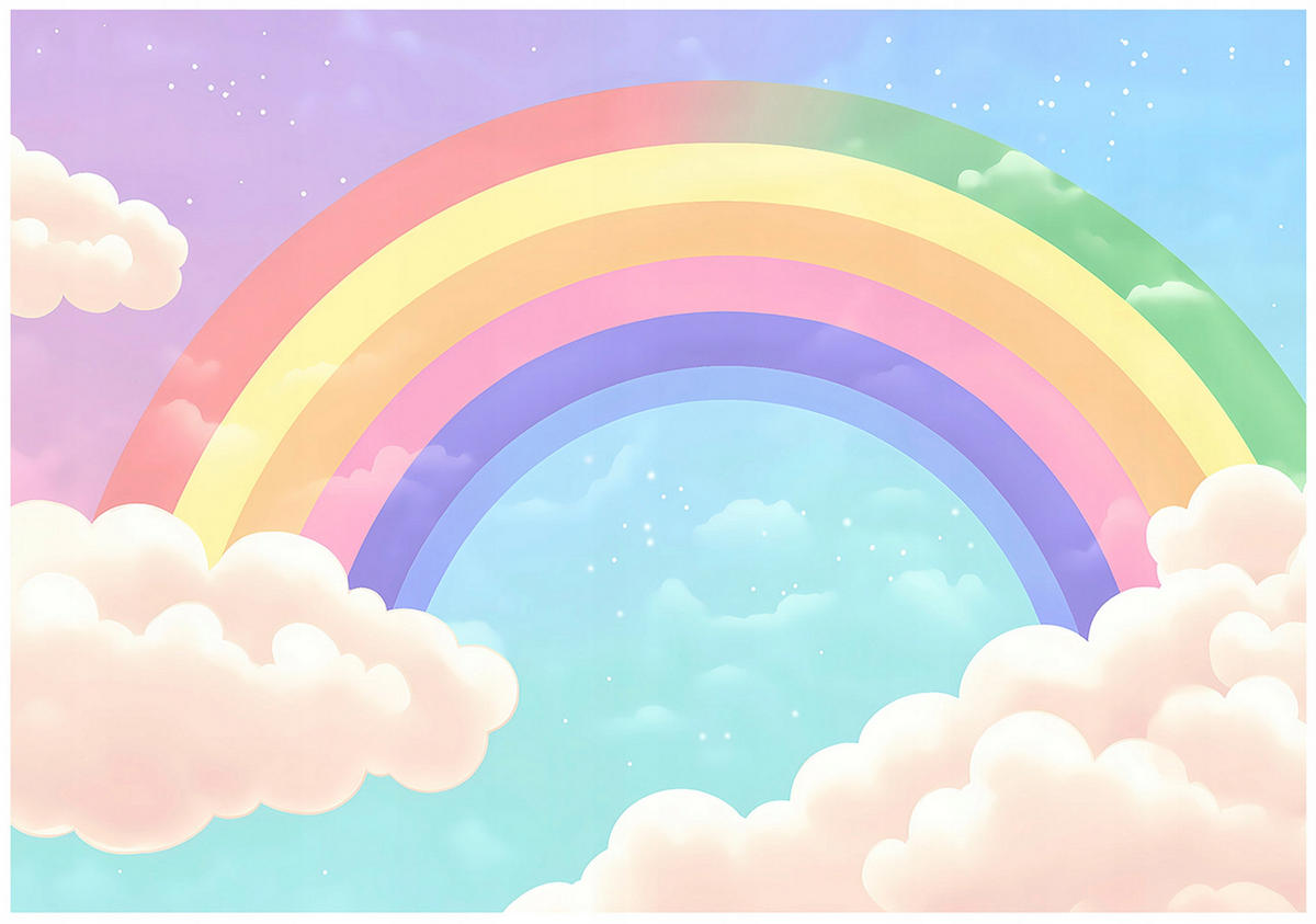 FOTOTAPETE Kinderzimmer Mädchen Regenbogen Kindertapete 200x140 - Multicolor, Papier (200/140cm) - Wallarena