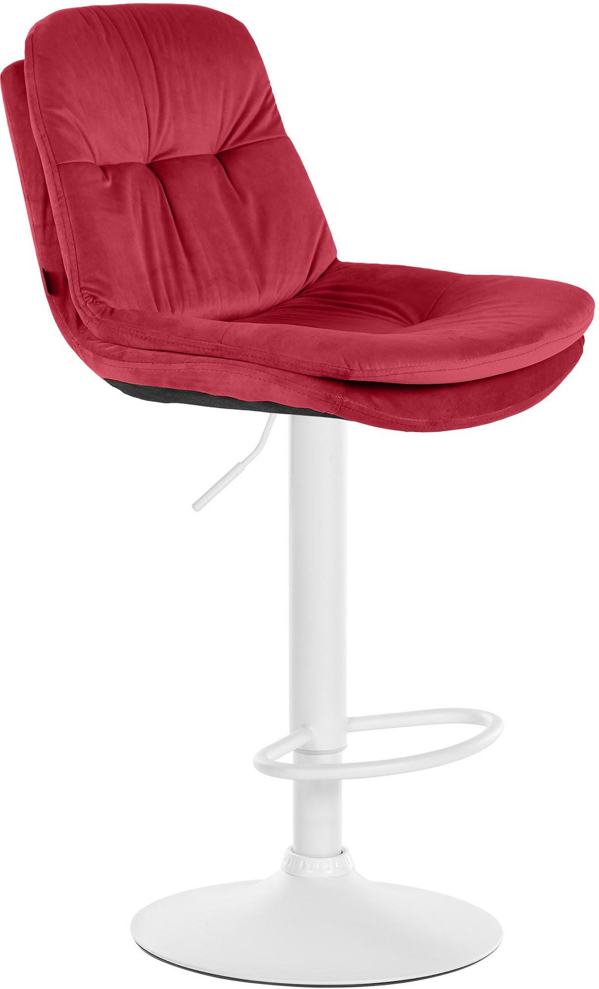 BARHOCKER Samt rot - Rot/Schwarz, Textil (46/94/54cm) - CLP