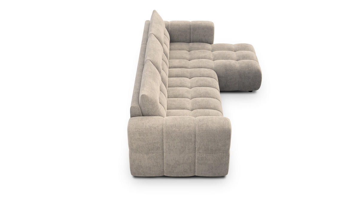 ECKSOFA CLOUDI 4-Sitzer rechts, beige - Beige/Schwarz, Holz/Textil (294/160cm) - Courtois Laville