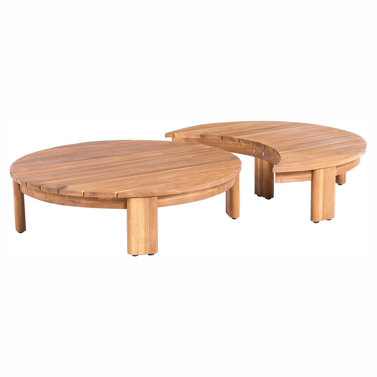OUTDOOR-COUCHTISCH 135/90 cm Akazienholz Braun Arzello - Braun, Holz (135/90/24cm) - Beliani