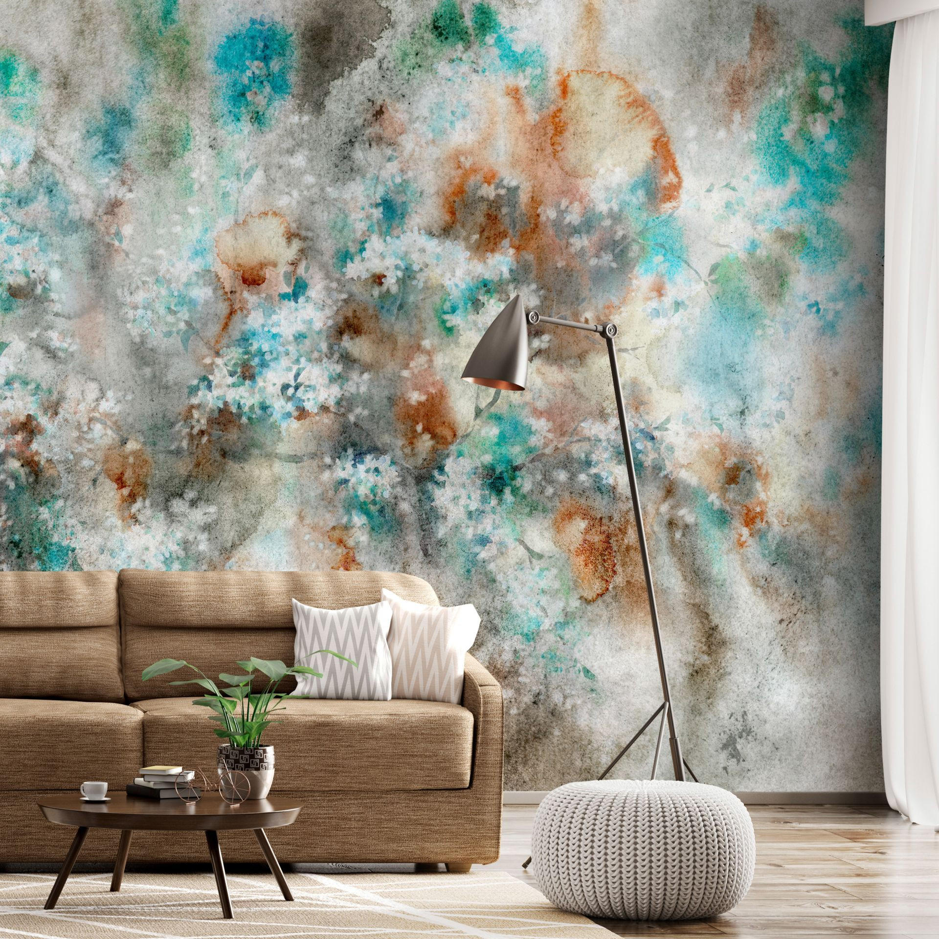 SELBSTKLEBENDE FOTOTAPETE 196/140 cm - Braun/Grau, Kunststoff/Textil (196/1cm) - KUNSTLOFT