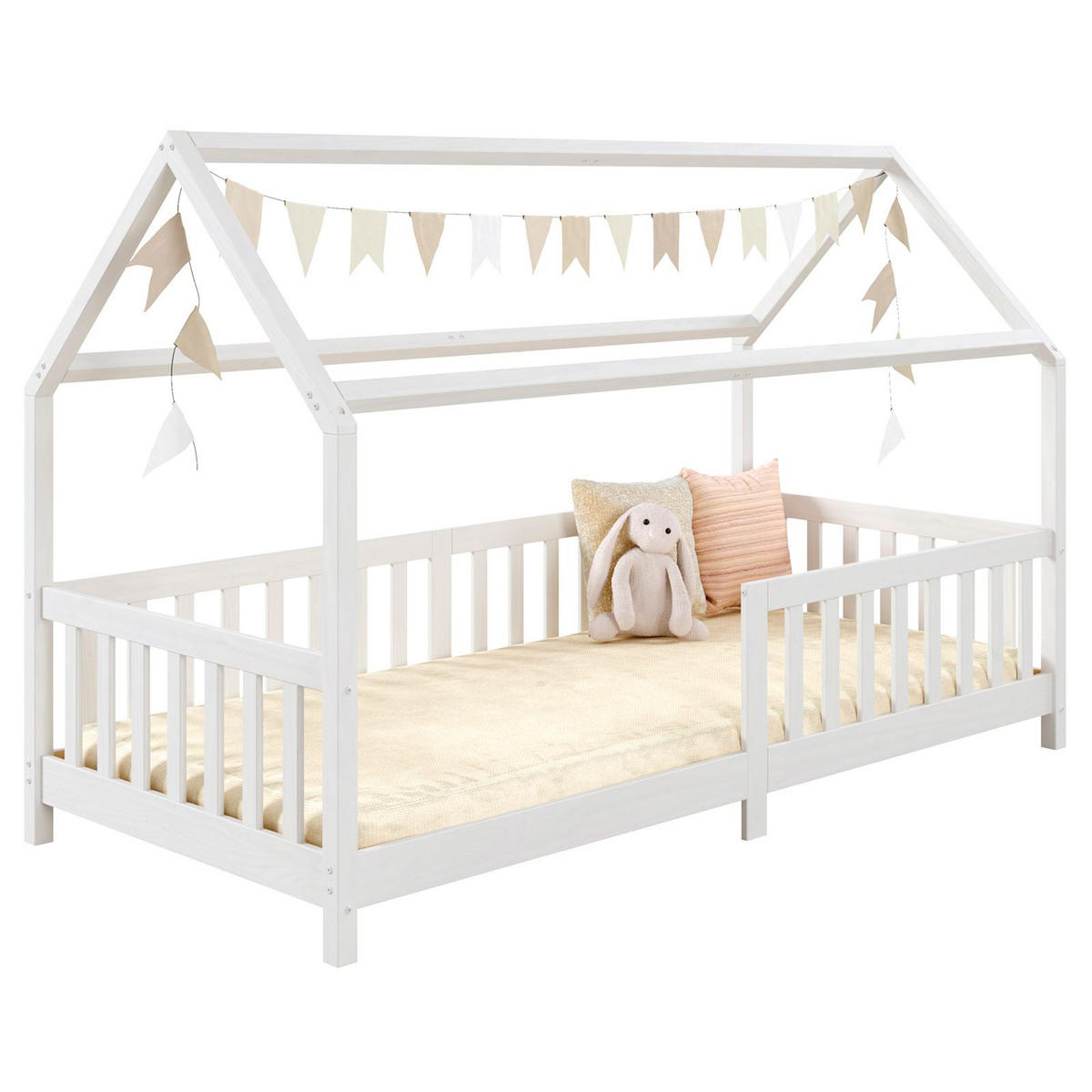 HAUSBETT NINA 90X200 CM - Weiß, Holz (96/135/206cm) - IDIMEX