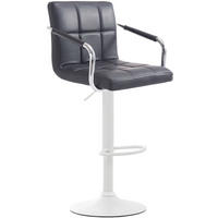 BARHOCKER Lederlook schwarz - Schwarz/Weiß, Textil/Metall (54/91/46cm) - CLP