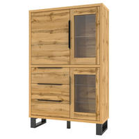 VITRINE Halle Wotan Eiche 120 / 45 / 190 cm - Eiche Wotan/Braun, Holz/Holzwerkstoff (120/190/45cm) - Feldmann-Wohnen