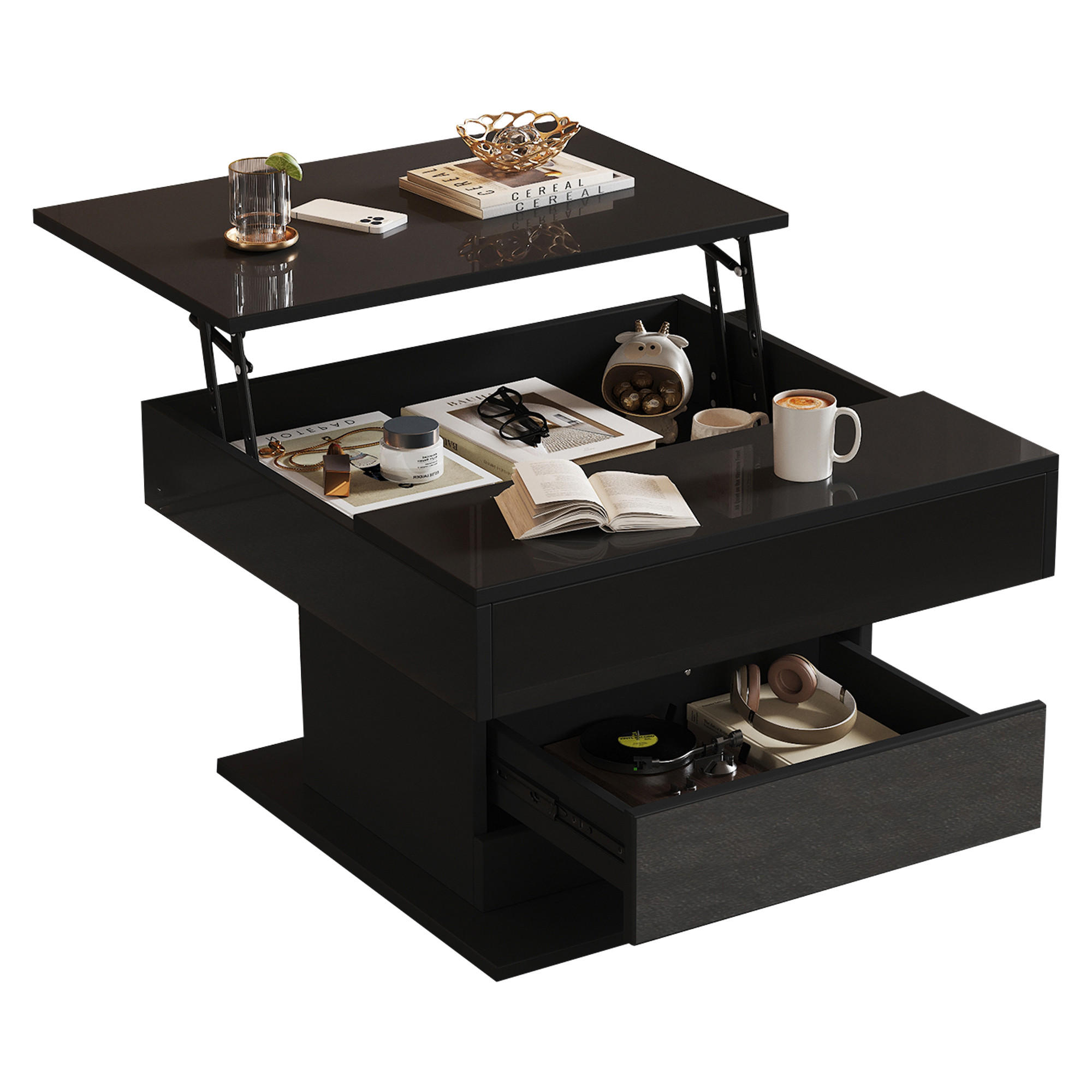 Chicfurn Couchtisch Schwarz 70x45x60 cm