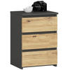 NACHTSCHRANK Grau, Eiche Artisan 40x35x57 cm - Eiche Artisan/Grau, Holzwerkstoff (40/57/35cm) - Akord