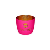 TEELICHTHALTER Madras M, Küsschen, Eisen, Hot Pink / Gold, H 8.5 cm - Pink, Metall (10cm) - Gift Company