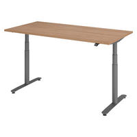 SCHREIBTISCH elektrisch Bluetooth & App XDLR 160/80/72 cm in Nussbaumfarben/Graphitfarben - Nussbaumfarben/Graphitfarben, Holzwerkstoff (160/80/72cm) - bümö