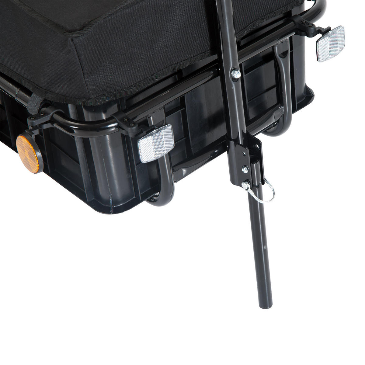 FAHRRADANHÄNGER, PP, Schwarz, 144L x 59B x 80H cm - Schwarz, Metall (59/80/144cm) - HOMCOM
