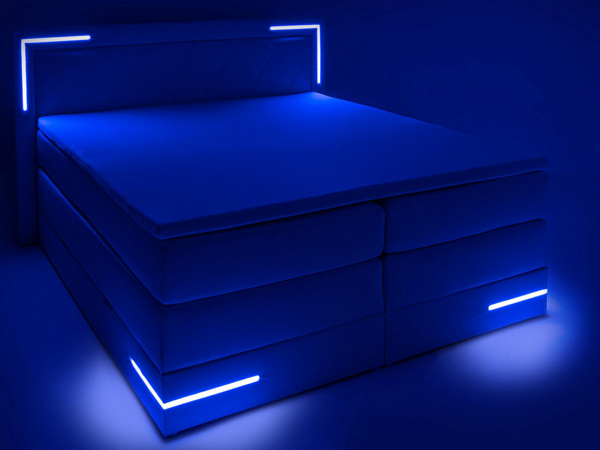 BOXSPRINGBETT Arizona Weiß 160/200 cm H2/H3 Kunstleder - Weiß, Textil (160/200cm) - wonello