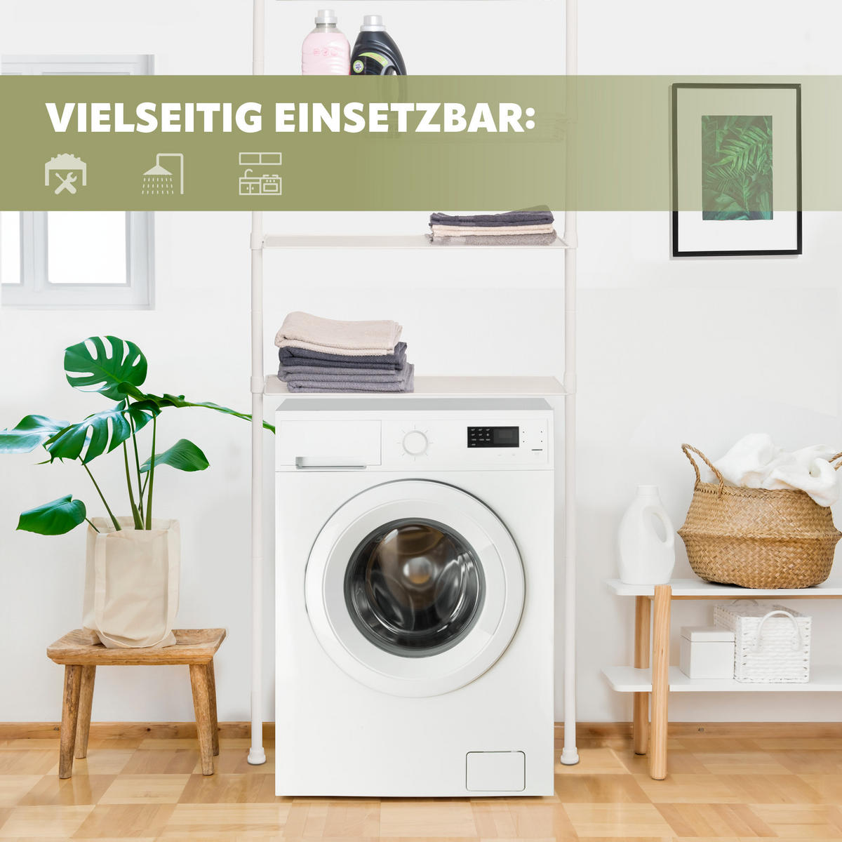 TELESKOPREGAL, creme, Metall - Creme, Metall (71/290/20cm) - bremermann