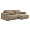ECKSOFA mit Schlaffunktion Samt Stoff Beige - Beige/Creme, Kunststoff/Textil (240/149cm) - Makamii
