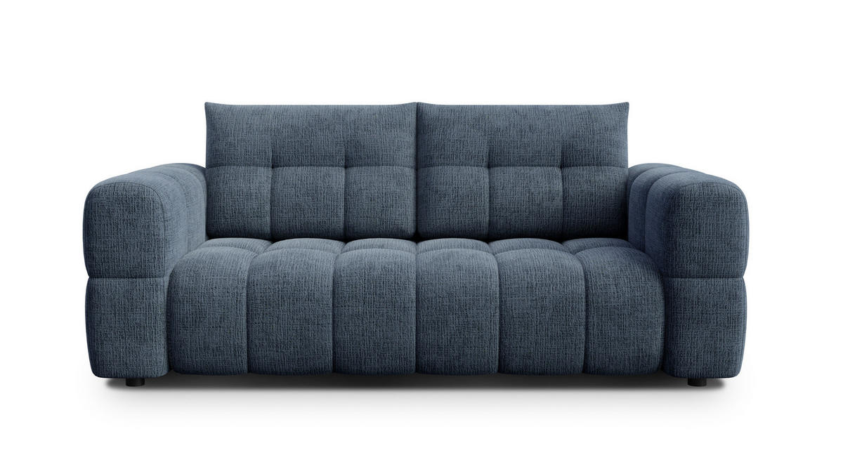 SOFA CLOUDI 2,5-Sitzer, marineblau - Blau/Schwarz, Holz/Textil (211/89/104cm) - Courtois Laville