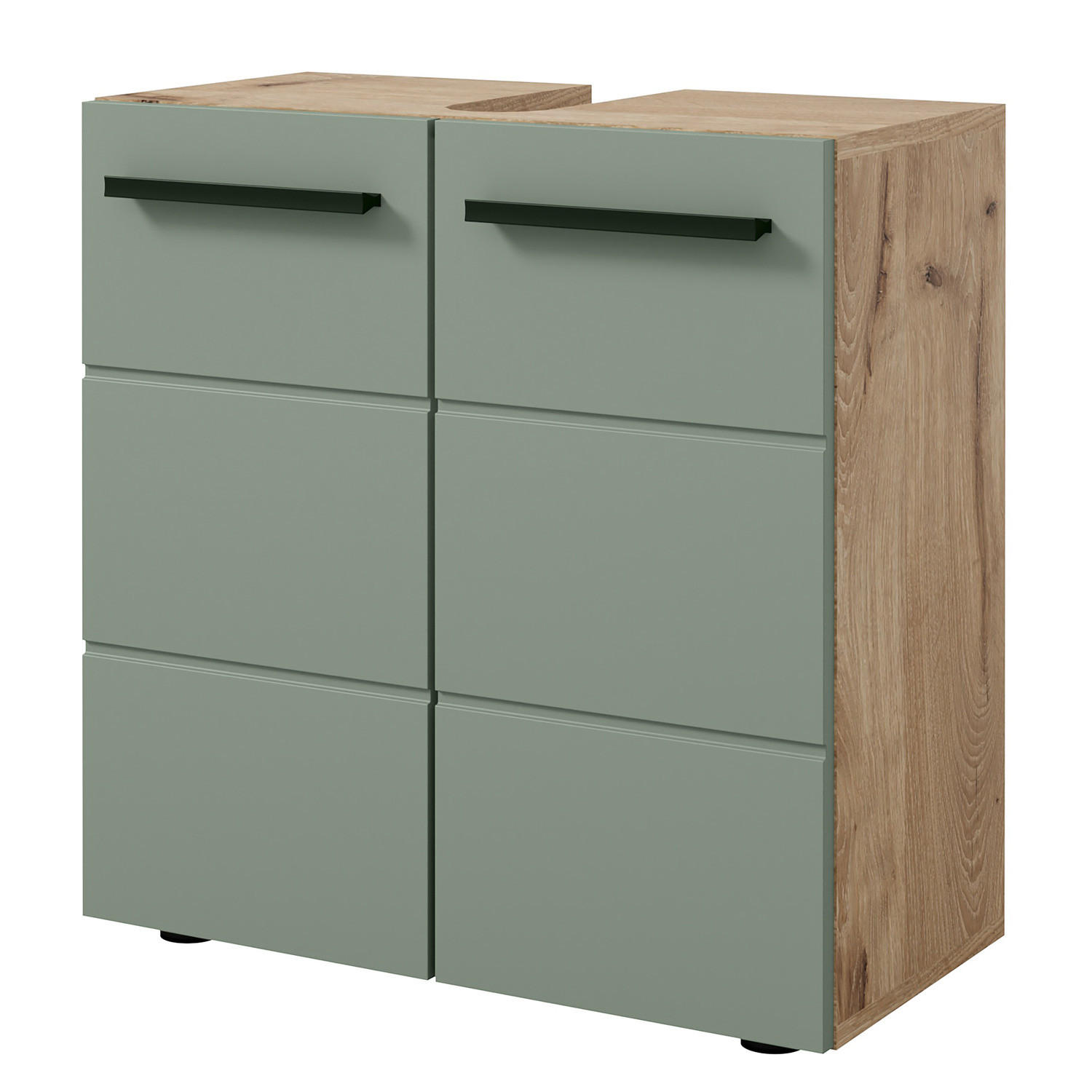 WASCHBECKENUNTERSCHRANK - Schwarz/Mintgrün, Holzwerkstoff/Kunststoff (60/62/31cm) - home24