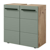WASCHBECKENUNTERSCHRANK - Schwarz/Mintgrün, Holzwerkstoff/Kunststoff (60/62/31cm) - home24