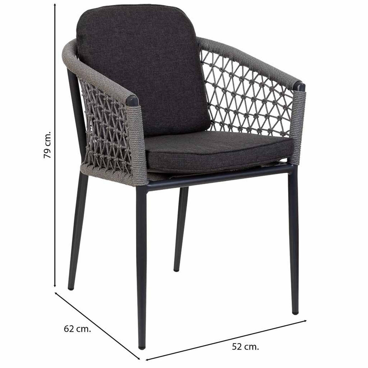 STUHL, grau, 57x62x79cm - Grau, Naturmaterialien (57/79/62cm) - Wanderlust