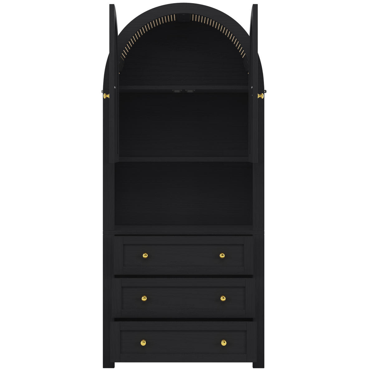 BUFFET 70/180/35 cm Schwarz aus MDF mit 3 Schubladen - Schwarz, Holzwerkstoff (35/180/70cm) - OKMYHOME