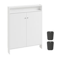 SCHUHREGAL mit offener Ablage und zwei Türen FSR227-E-W - Weiß, Holzwerkstoff (15/123.5/98cm) - SoBuy