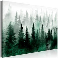 KUNSTDRUCK Grün 90/60 cm - Grau/Grün, Textil (90/60cm) - KUNSTLOFT