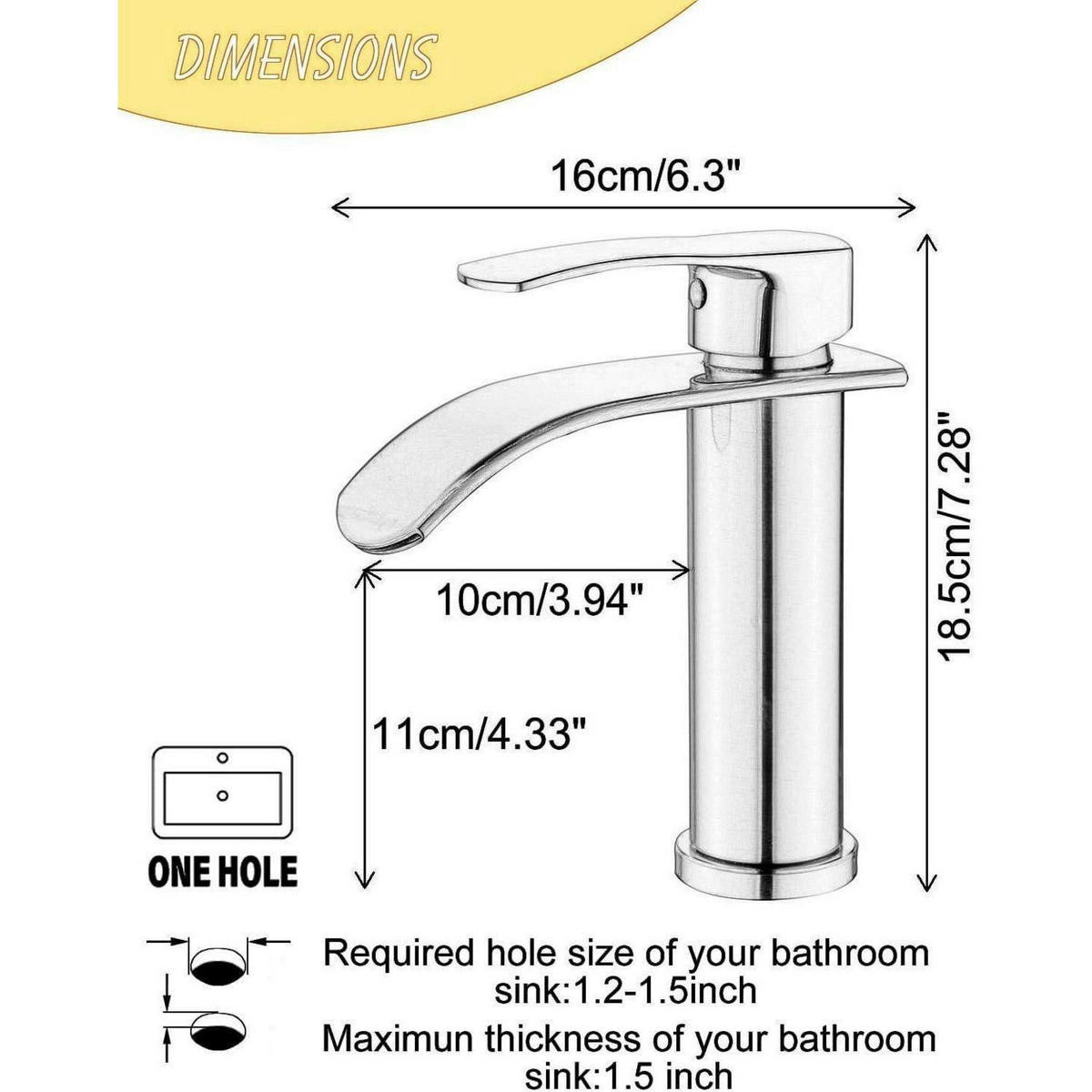 WASCHTISCHARMATUR Wasserfall gebürstetes Gold - Goldfarben, Metall (10/18.5/16cm)