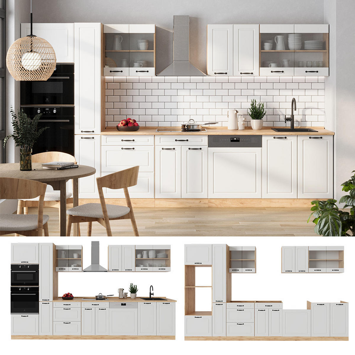 Honigeiche/Weiß, Holzwerkstoff (350/81.6/46cm) - Vicco