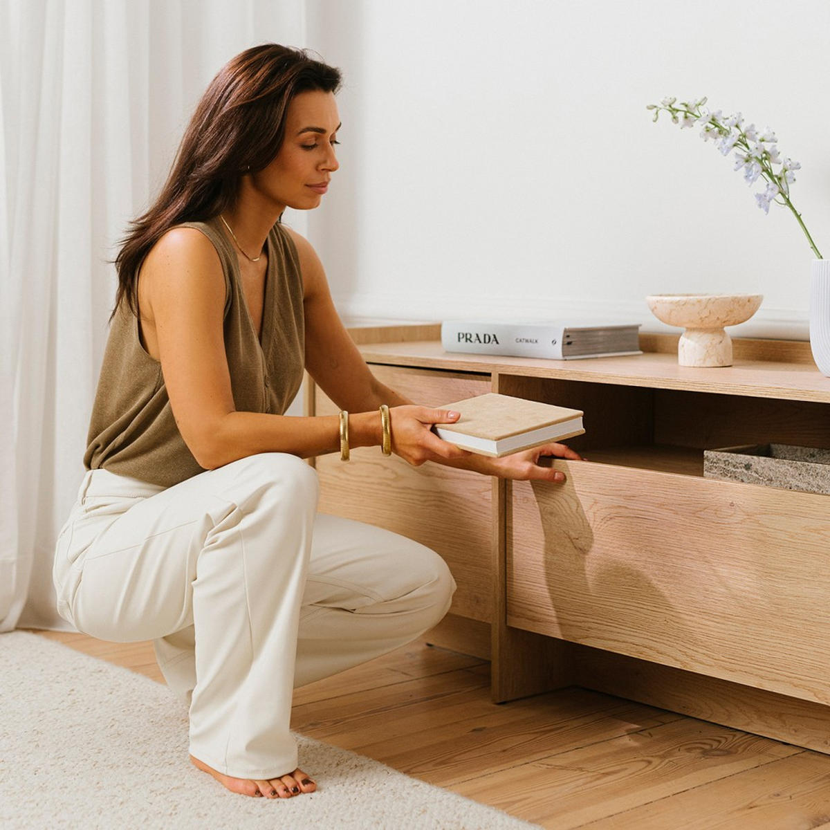LOWBOARD Juni mit 3 Türen, 200 cm, eiche Cremona - Eichefarben, Holzwerkstoff (198/57/38cm) - Beautysofa