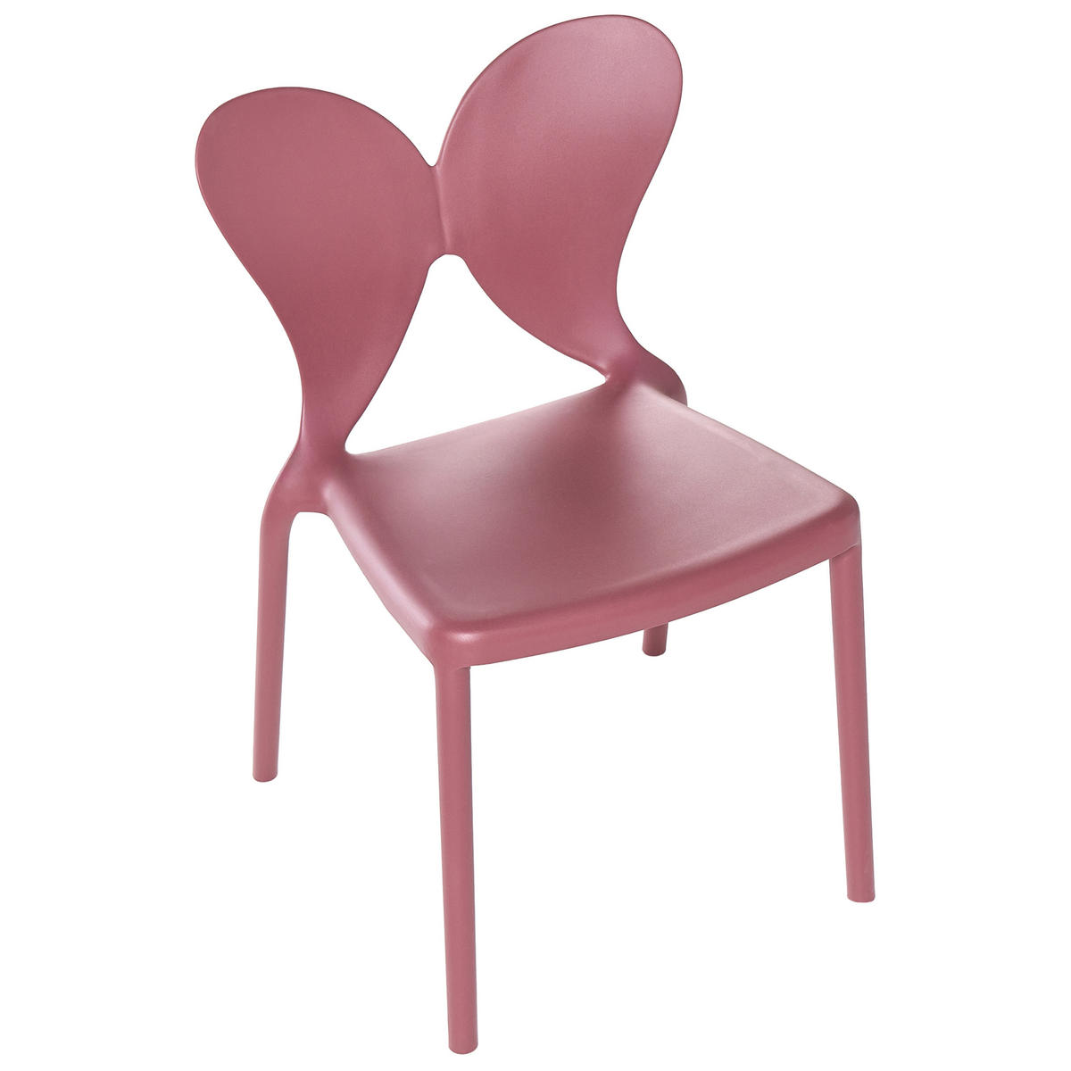 GARTENSTUHL 2er-Set stapelbar Rosa Larissa - Pink, Kunststoff (50/78/48cm) - Beliani