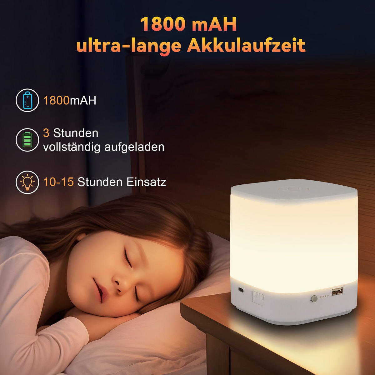 LED stolní lampa Abelin 9,8/9,8/11,5 cm (sada 2 ks) - bílá, plast (9.8/9.8/11.5cm) - Nettlife