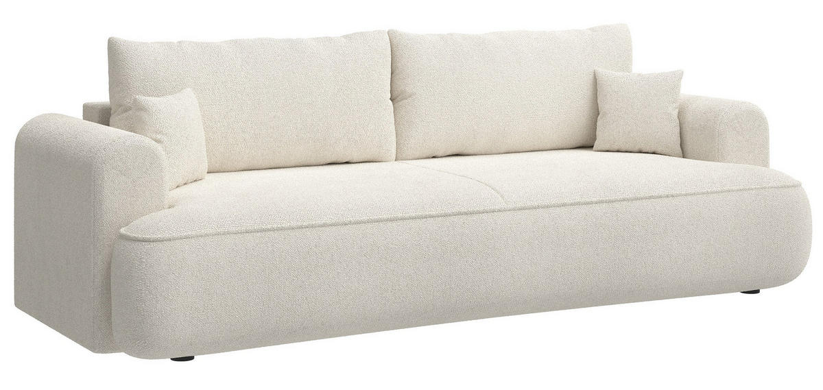 SCHLAFSOFA Ovo Creme 250 cm - Creme/Schwarz, Kunststoff/Textil (250/92/110cm) - Selsey