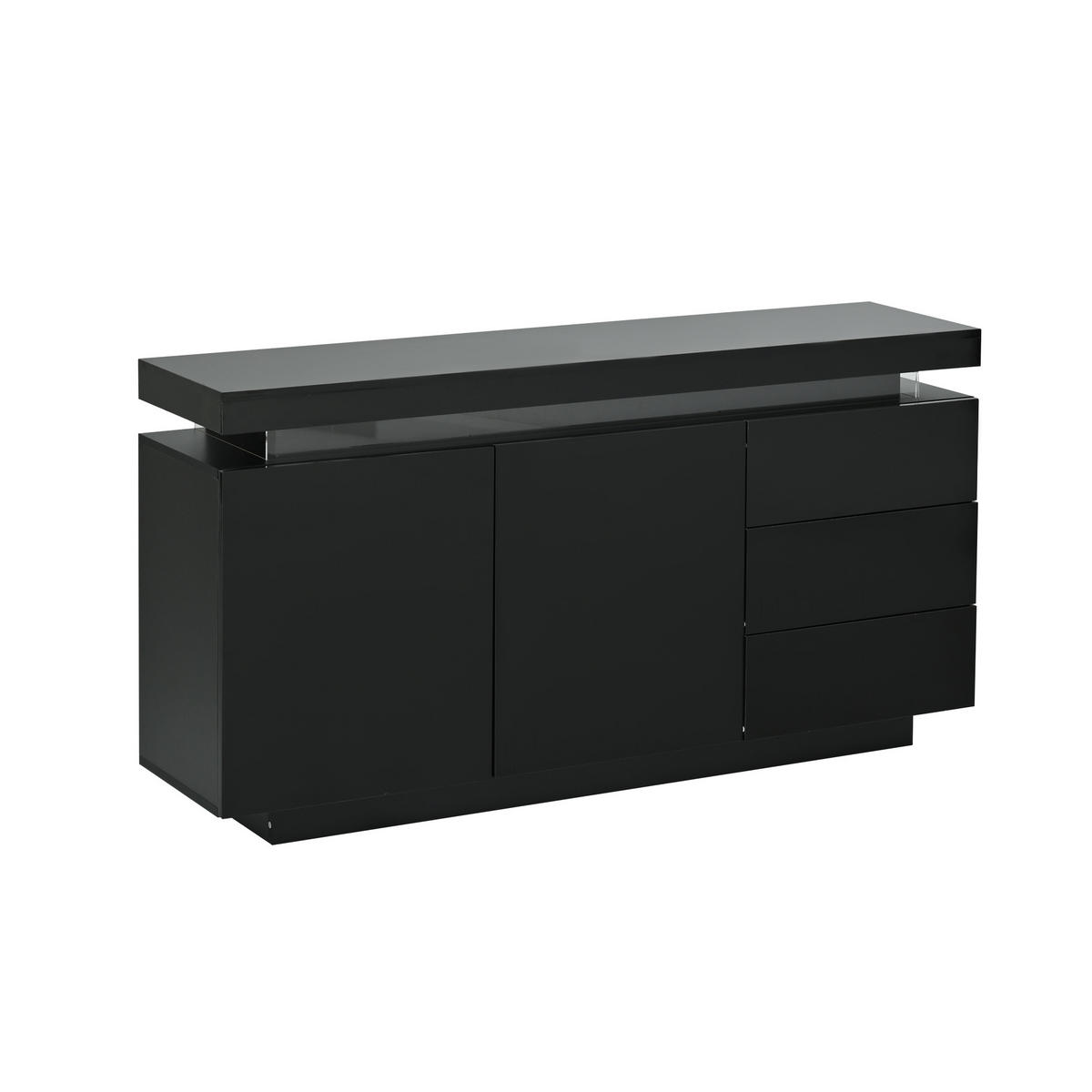 ANRICHTE Schwarz 140/35/72.5 cm - Schwarz, Holz (140/72/38cm) - PANGIVO