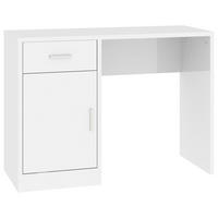SCHREIBTISCH mit Stauraum Hochglanz-Weiß 100x40x73 cm - Weiß, Holzwerkstoff (100/40/73cm) - furnicato