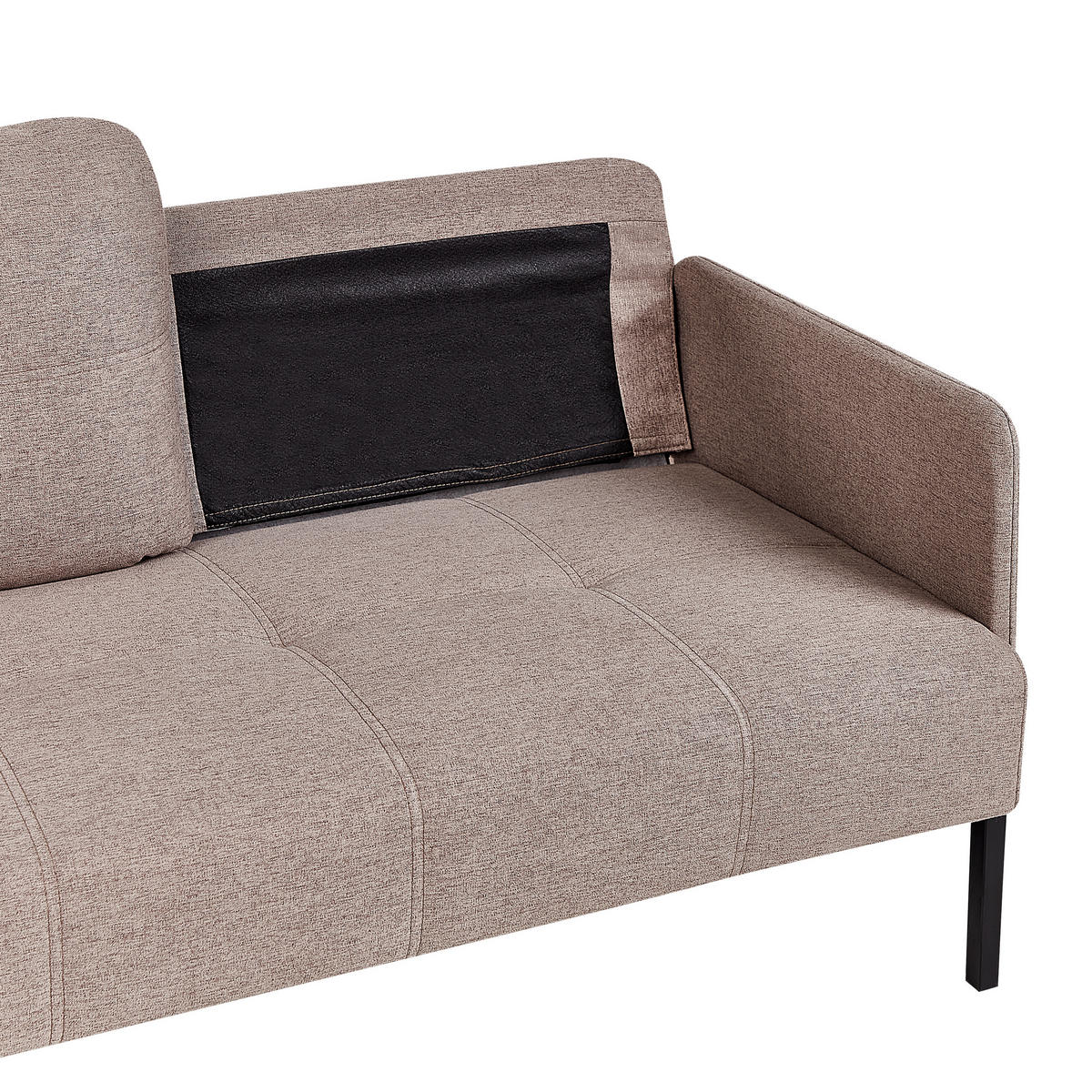 2-SITZER-SOFA hellbraun Lahti - Schwarz/Braun, Textil (124/70/70cm) - Beliani