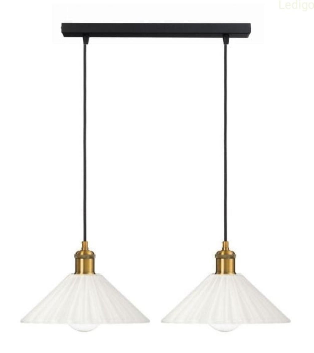 PENDELLEUCHTE Paris - Goldfarben/Schwarz, Glas/Metall (55/25/100cm) - kiki design